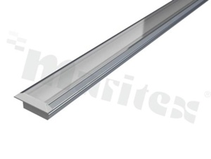 NPROFILE2 Low Wing, aluminium 6063-T5; sandblasted, anodized, silver, dimensions: w=24 mm, h=9 mm, l=2000 mm, RoHS