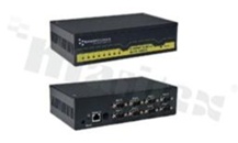 Przemysłowy serwer portów szeregowych; konwerter 8 x RS-232 do Ethernet; temp. pracy: 0+55 st.C; zasilanie 5...30VDC; montaż na ścianie (opcjonalnie na szynie DIN)