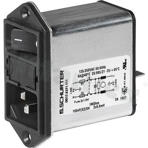 Moduły wejściowe zasilania (PEM); DD12.9321.111; Quick Connect; 3; Flanges, Panel, Screw; Receptacle