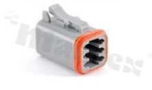 Plug AT, 6-pins, female, straight, Imax = 13A, pin size: 16, (AWG14-20), temp. -55 do 125st C, IP67