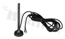 Antena; prętowa; GSM; 850-2100MHz; 2.0dBi; VSWR<2.0; liniowa; dookólna; RG174; 3m; SMA; magnetyczna; fi30x111mm; czarna