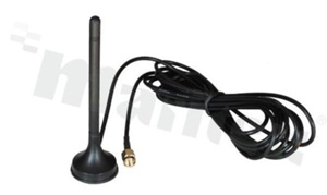 Antena; prętowa; GSM; 850-2100MHz; 2.0dBi; VSWR<2.0; liniowa; dookólna; RG174; 3m; SMA; magnetyczna; fi30x111mm; czarna
