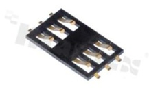 Podstawka karty SIM; 6-stykowa; SMD; nisko-profilowa; open typ