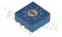 Przełącznik kodujący; 10-pozycyjny BCD; 10x10mm; poziomy; bez pokrętła; montaż THT