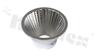 Reflector for LED COB; angle: 20 degrees ; Number of LEDs: 1; Dimensions: round 69mm; Height: 38mm; material: aluminium; Fastening: socket