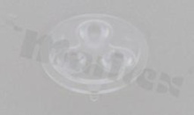 Lens for LED high power; angle: 25 to 34 degrees FWHM; Number of LEDs: 3; Dimensions: round 35mm; Height: 9mm; meterial: PMMA; Fastening: glue; pin