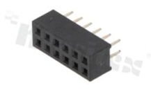 Listwa stykowa do PCB; w rastrze 2.00mm; 2x6 styków; montaż: THT; żeńska; prosta; dwurzędowe