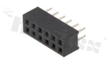 Listwa stykowa do PCB; w rastrze 2.00mm; 2x6 styków; montaż: THT; żeńska; prosta; dwurzędowe