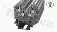 DIN screw terminal block, 1-level, for wire 0.2-4.0mm2, AWG 28-12;blue 500V 24A;