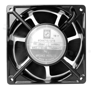 Wentylator; AC; 115V; 120x120x38mm; 96.7/110CFM; 2575/2980RPM; 40.4/44.3dBa.