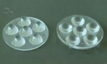 Soczewka do diod LED high power; kąt rozsyłu: 25 stopni FWHM; ilość diod: 6; rozmiar: okrąg 73.2mm; wysokość: 13.5mm; rodzaj materiału: PMMA; PC; sposób mocowania: klej