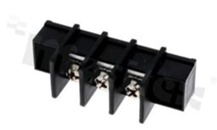 Listwa zaciskowa do PCB; w rastrze 9.50mm; 3-torowa; pionowa; na przewód 4mm2 (AWG 22-12); ze śrubami na wkręt płaski; klatka mosiężna; czarna; UL 300V/25A, TUV 750V/32A