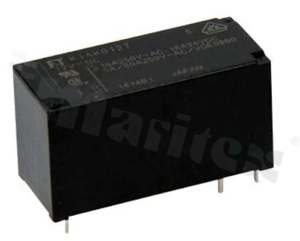 Przekaźnik elektromagnetyczny; prąd znamionowy 16A; napięcie cewki 12V DC; pojedynczy styk przełączny (SPDT); moc cewki 400mW; 16A/24V DC; 16A/250V AC; montaż: THT