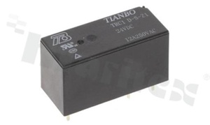Przekaźnik elektromagnetyczny; prąd znamionowy 12A; napięcie cewki 24VDC; pojedynczy styk przełączny (1C); moc cewki 400mW; 12A/30VDC; 12A/250VAC