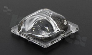 Lens for LED high power; angle: asymmetric; Number of LEDs: 1; Dimensions: 25x25mm; Height: 8.8mm; meterial: PMMA; Fastening: tape; pin; screw
