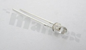 LED Indicator; THT; 3mm; blue; 465-475nm; 2230-6370mcd/20mA; 2.8-3.6V; water clear; 25 degrees