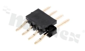 Pin Header; pitch 2.54mm; 1x4 pins; assembly: SMT; male; horizontal; single row