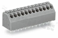 Listwa zaciskowa do PCB; w rastrze 3.50mm; 8-torowa; skośne wejście przewodu; na przewód 0.20-1.50mm2 (24-16 AWG); ze stykiem sprężynowym; szara; UL: 300V/5A