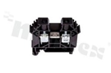 Installation terminal block; 1-level; 2-contacts; for wire 0,5-10,0mm2; screw terminal; black; Din rail; 1000V/57A