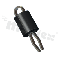 Test point; 0.25x0.51mm; phosphor bronze; silver plate; black; THT