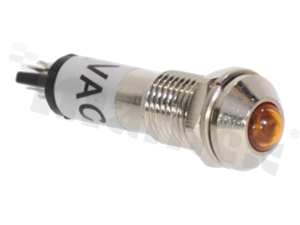 Lampka sygnalizacyjna; 8mm; terminale do lutowania; stal nierdzewna; podświetlenie pomarańczowe; LED 24V