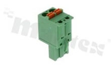 Pluggable terminal block; 5.00mm pitch; 2-ways; female; for wire 2.50mm2 (26-12AWG); wire insertion direction same as plug-in direction; p.bronze contacts; spring clamp; brass cage; UL 300/10A TUV 320/20A