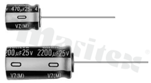 Capacitor electrolytic; low ESR; THT; 220uF; 35VDC; 8x15mm; +-20%