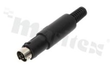 Mini-DIN Plug; male; 6 pins; with cable screen