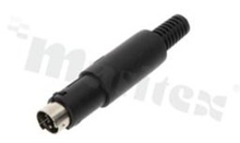 Mini-DIN Plug; male; 6 pins; with cable screen