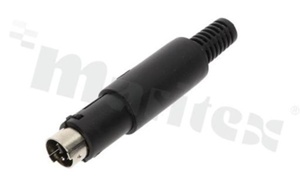 Mini-DIN Plug; male; 6 pins; with cable screen