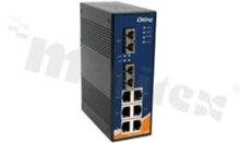 Unmanaged Ethernet switch with 6x10/100Base-T(X); 2 x 1000Base-SX; SC; multi-mode; 0.55km/850nm; supply 12...48VDC; DIN rail mountable; operating temperature -40+70 deg.C