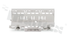 Adapter; do złączek 1-torowych 4mm2; montaż śrubowy na szynie TS 35; jasnoszary