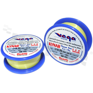 Przewód montażowy KYNAR; izolowany teflonem FEP; żółty; średnica 0.25mm; AWG 30; 250V; -65+200 st.C; 50m.