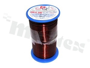 Insulated winding wire; with one layer of enamel insulation; diameter 1.10mm; SWG 19; -65+200 deg.C; 55m; 500g.
