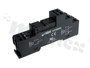 Socket for relay GZMB80; 8 PIN; 10A; mounting: DIN; 10A/350VAC