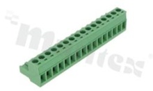 Pluggable terminal block; 5.08mm pitch; 16-ways; female; for wire 2.50mm2(28-12AWG); wire insertion direction same as plug-in direction; p.bronze contacts; steel cage; UL 300V/16A