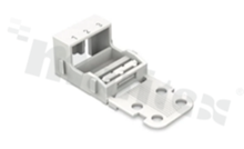 Adapter; for 3-track 4mm2 connectors; with snap-on foot; white