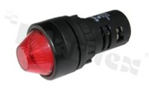 Lampka sygnalizacyjna; 22mm; zacisk śrubowy; plastik; podświetlenie pełne czerwone LED 24V; IP65. 