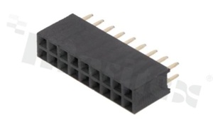 Pin Header; pitch 2.54mm; 2x9 pins; assembly: THT; female; straight; double row