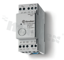 Przekaźnik nadzoru; poziom cieczy przewodzących; stała czułość; 1 styk przełączny 16A SPDT; napięcie cewki 240VAC; moc cewki 2.5VA; 16A/250VAC; montaż: zaciski śrubowe, na szynę DIN