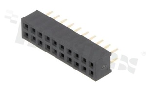 Listwa stykowa do PCB; w rastrze 2.00mm; 2x10 styków; montaż: THT; żeńska; prosta; dwurzędowe