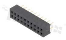 Listwa stykowa do PCB; w rastrze 2.00mm; 2x10 styków; montaż: THT; żeńska; prosta; dwurzędowe