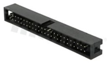 Full shrouded header for PCB; pitch 2.54mm; 50-contacts; THT; male; top entry