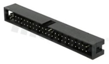 Full shrouded header for PCB; pitch 2.54mm; 50-contacts; THT; male; top entry