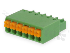 Listwa zaciskowa rozłączalna; w rastrze 3.50mm; 6-torowa; żeńska; na przewód 0.2-1.0mm2 (28-16AWG); kierunek wtykania równoległy do osi przewodów; styki z fosforobrązu; UL 250V/8A