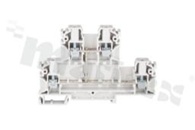 Installation terminal block; 2-level; 4-contacts; for wire 0,5-4mm2; screw terminal; white; Din rail; 1000v/32A