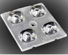 Lens for LED high power; angle: asymmetric; Number of LEDs: 4; Dimensions: 50x50mm; Height: 8.30mm; material: PMMA; Fastening: glue; frame