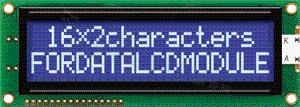 Display LCM; LCD character; 16x2 chars; STN blue negative; with white LED backlight; view 6:00; additional font Cyrilica
