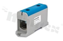 Din rail terminal block; through; 2-terminal for wire 35-240mm2;1 -track; screw-type;blue