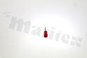 Wire pin terminal; O: 1.9mm; 0.5-1.5mm2; crimped; insulated; for cable; red; Imax = 19A; H:10mm; L=23mm